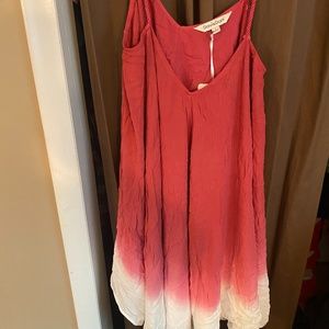 DAVI & DANI Pink and White Midi Dress